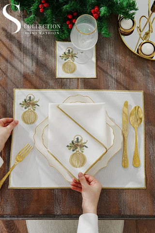 طقم مفارش سفرة - تصميم جنغل بلز - تطريز متعدد الالوان - قماش مقاوم للماء - ٢ شخص - ٦  قطع - طقم كامل  