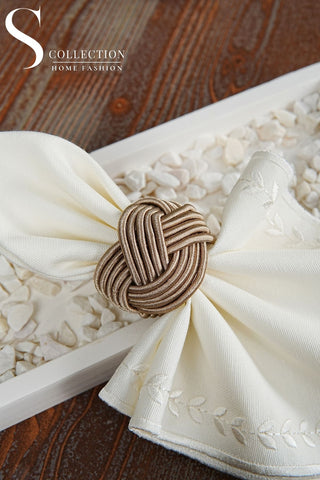 Exclusive Handmade Napkin Rings - Beige Colour