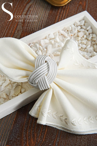 Exclusive Handmade Napkin Rings - Clear White Colour